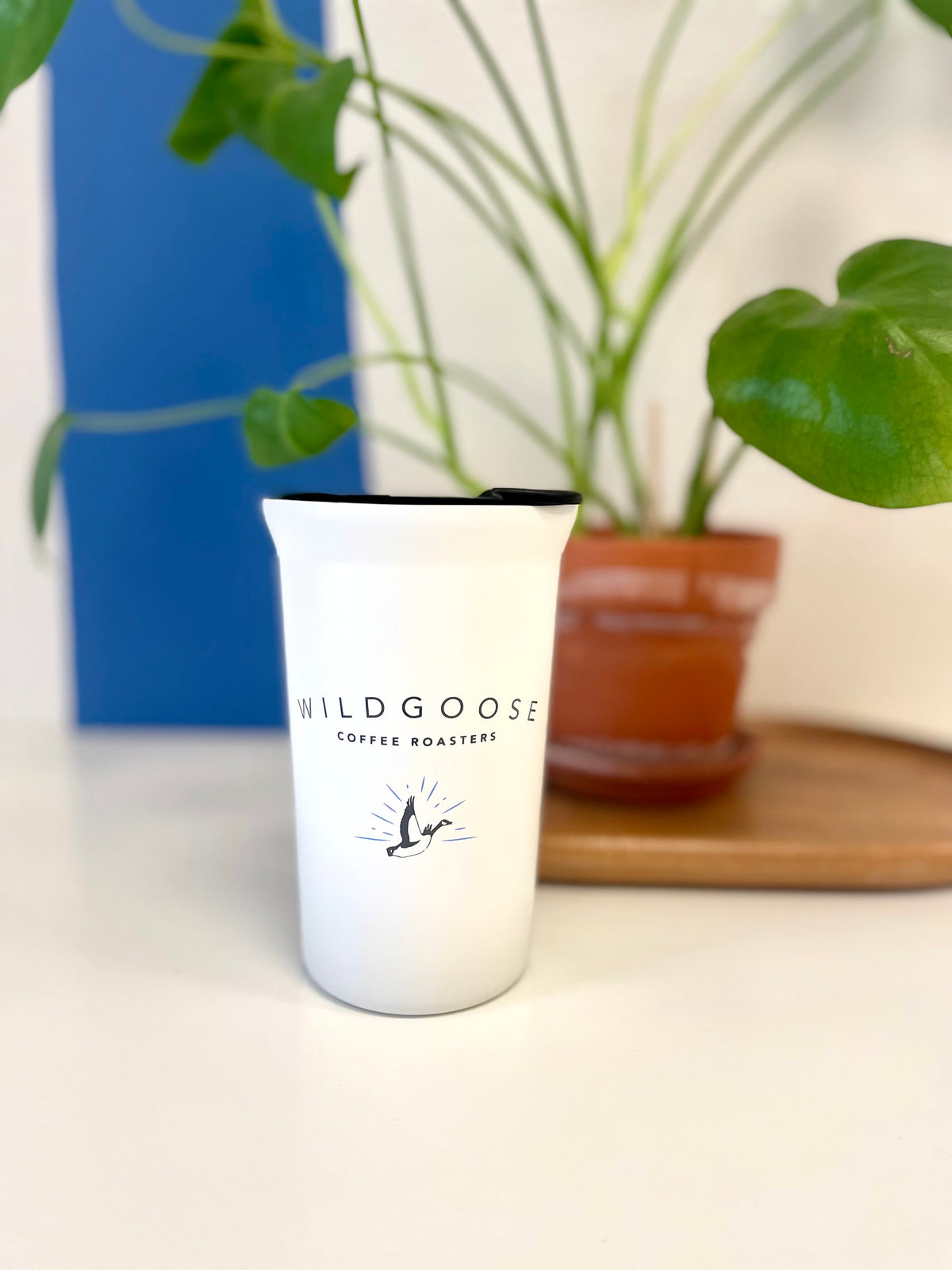 12 oz White Travel Mug